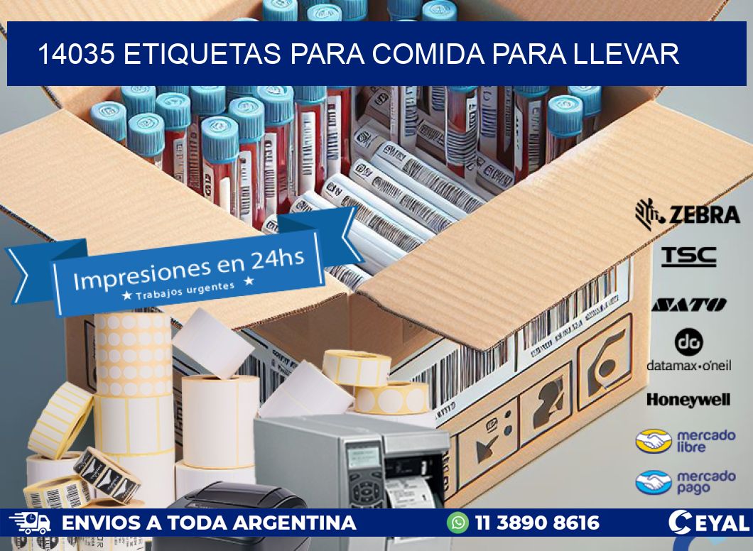 14035 ETIQUETAS PARA COMIDA PARA LLEVAR