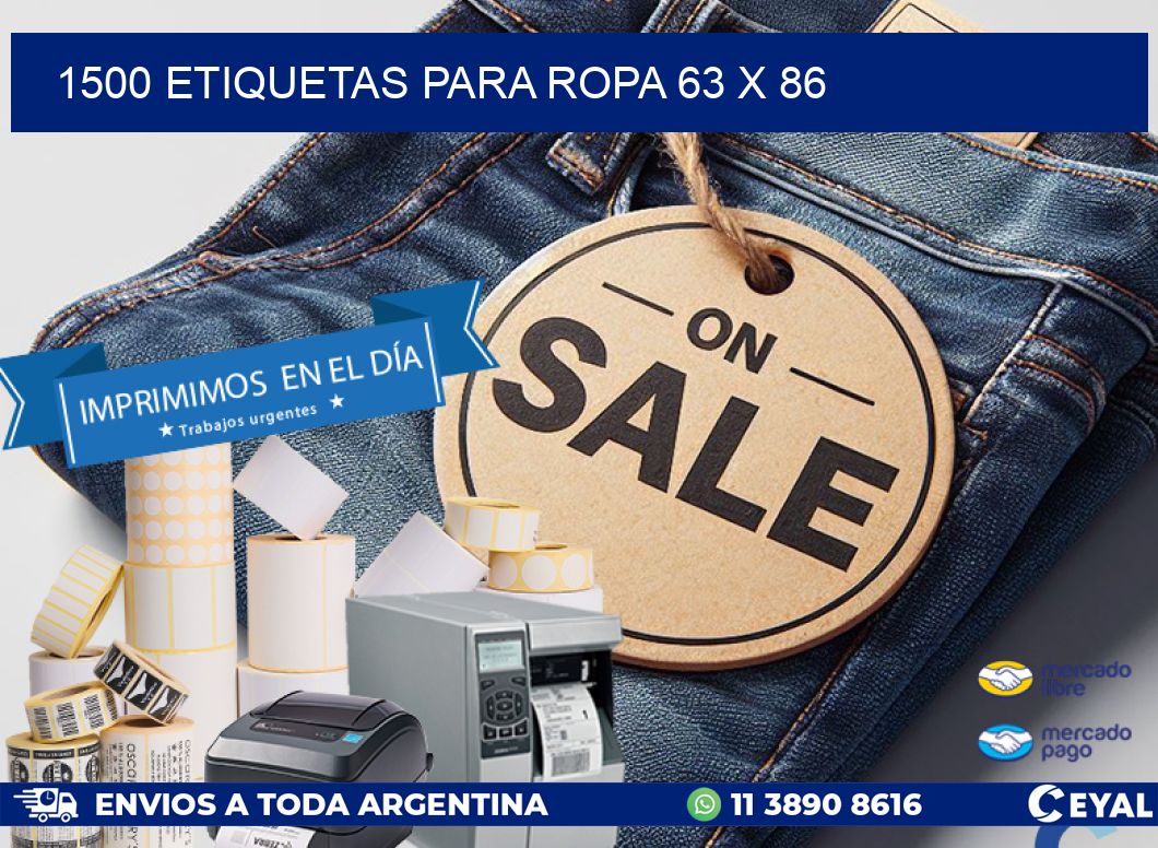 1500 ETIQUETAS PARA ROPA 63 x 86