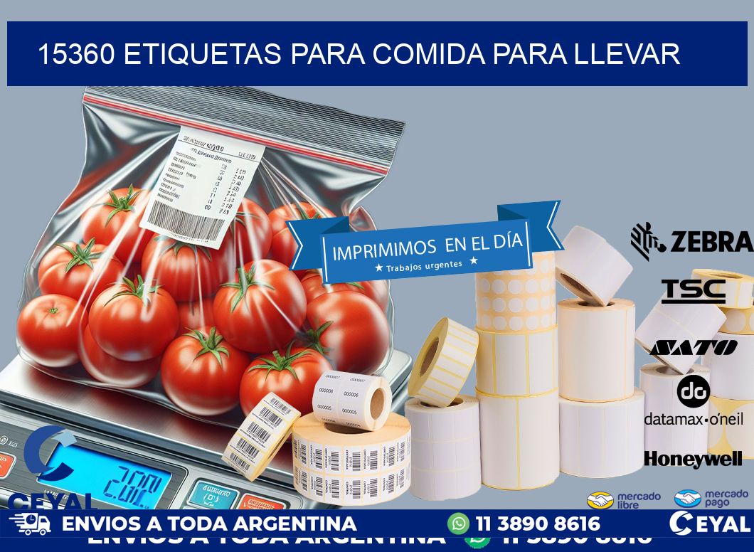 15360 ETIQUETAS PARA COMIDA PARA LLEVAR