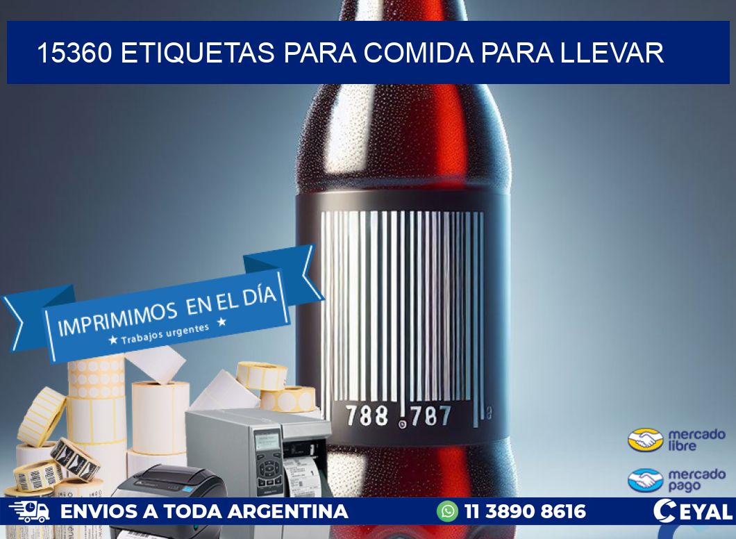 15360 ETIQUETAS PARA COMIDA PARA LLEVAR