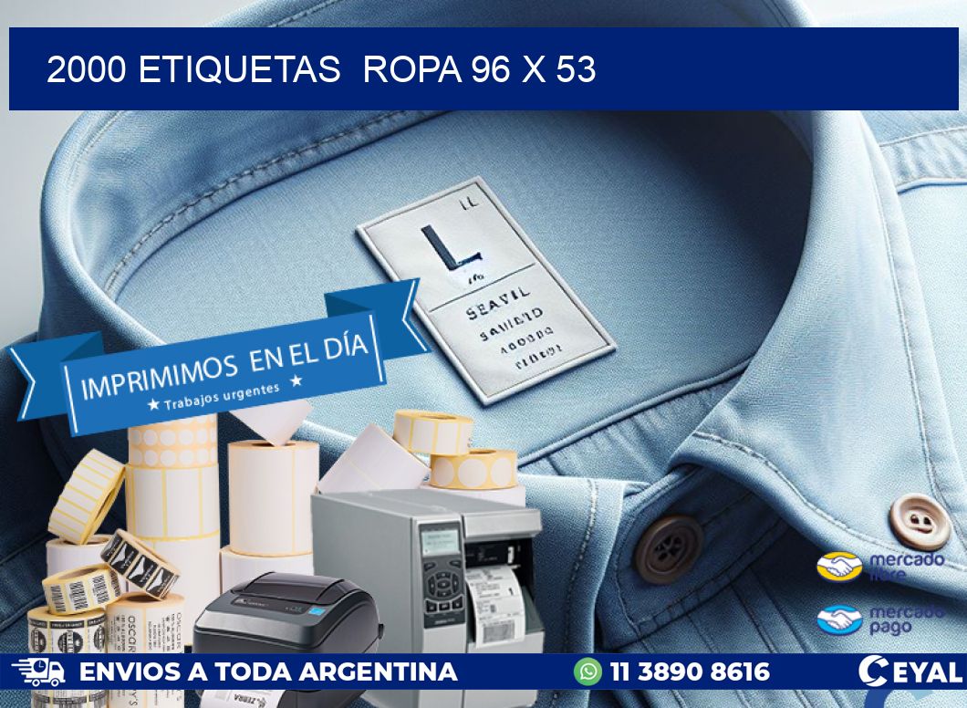 2000 ETIQUETAS  ROPA 96 x 53