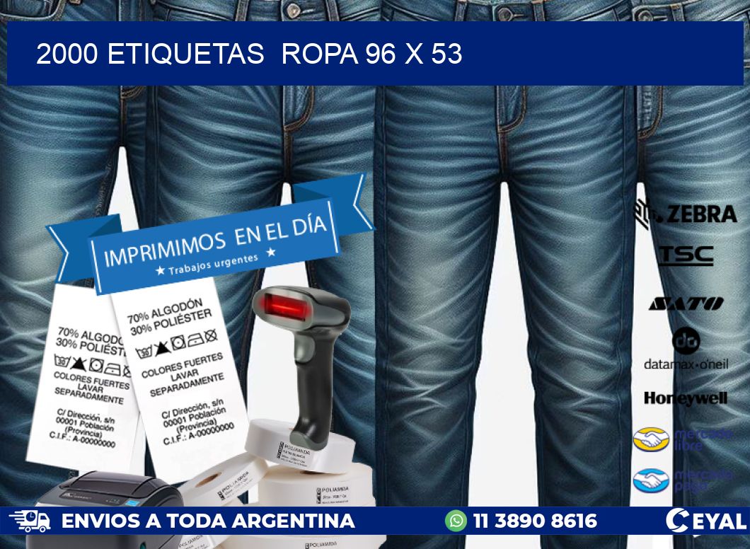 2000 ETIQUETAS  ROPA 96 x 53