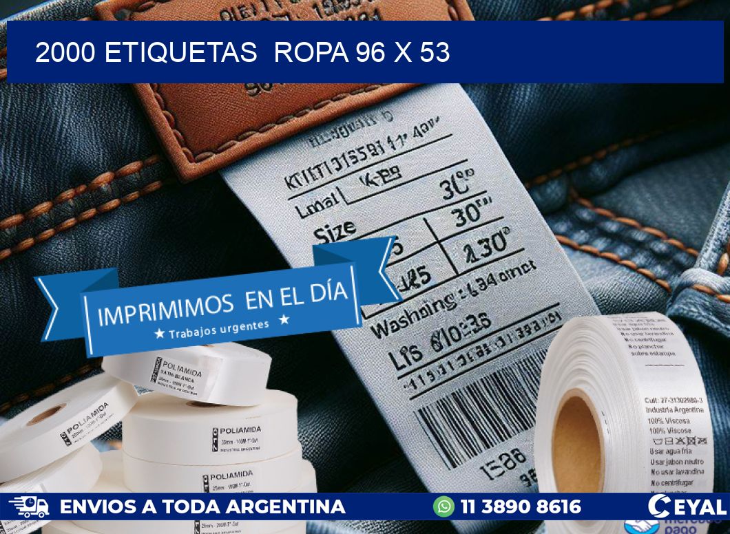 2000 ETIQUETAS  ROPA 96 x 53