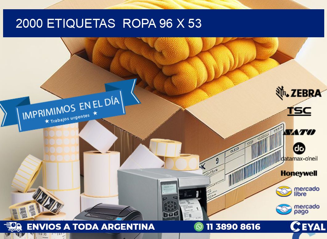 2000 ETIQUETAS  ROPA 96 x 53