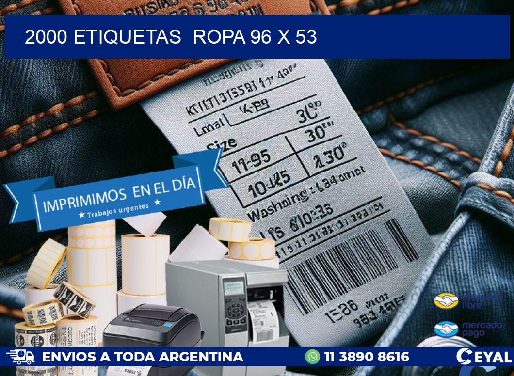 2000 ETIQUETAS  ROPA 96 x 53