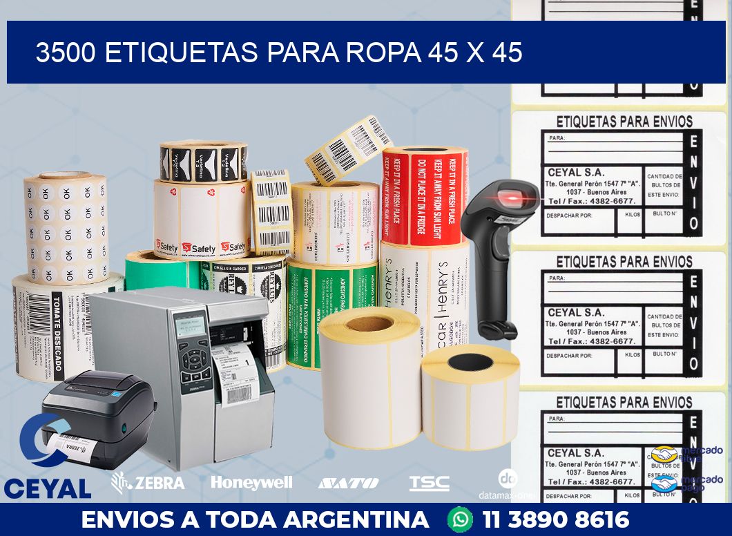 3500 ETIQUETAS PARA ROPA 45 x 45