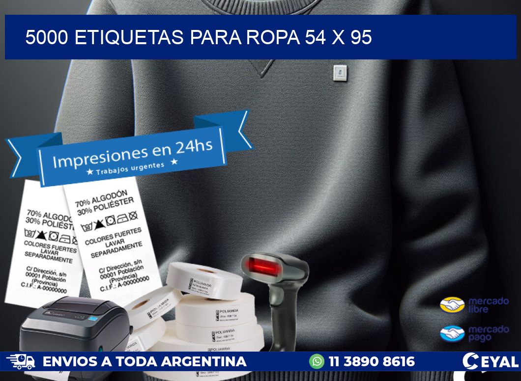 5000 ETIQUETAS PARA ROPA 54 x 95