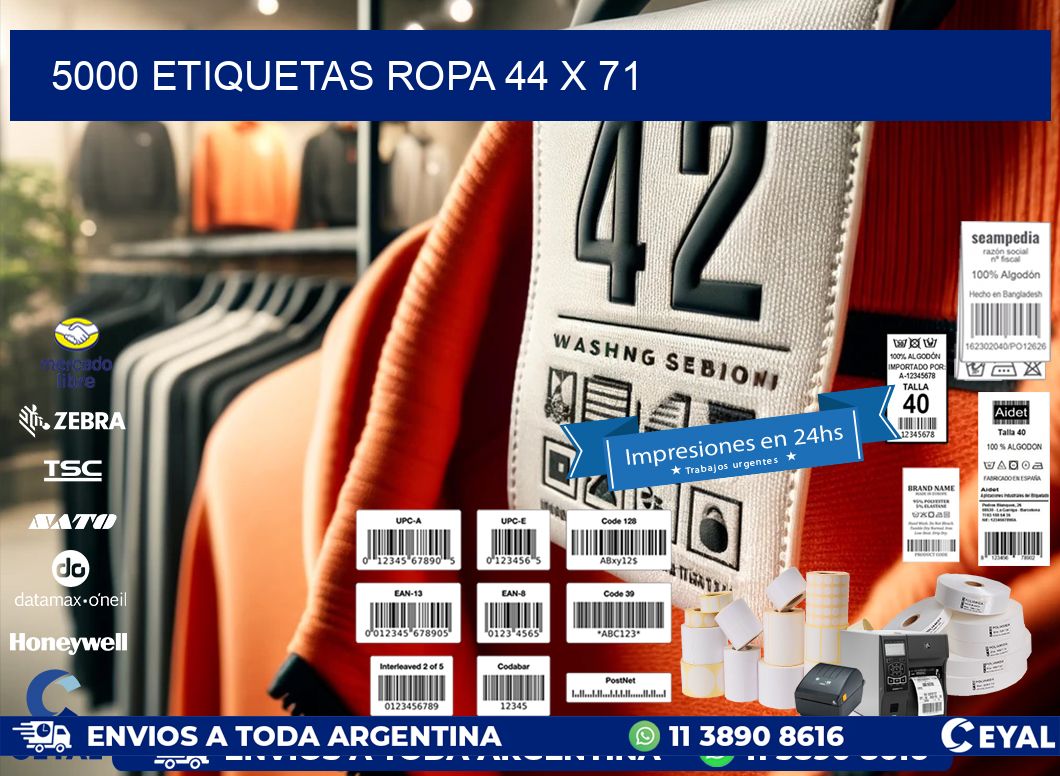 5000 ETIQUETAS ROPA 44 x 71