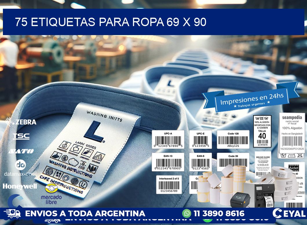 75 ETIQUETAS PARA ROPA 69 x 90