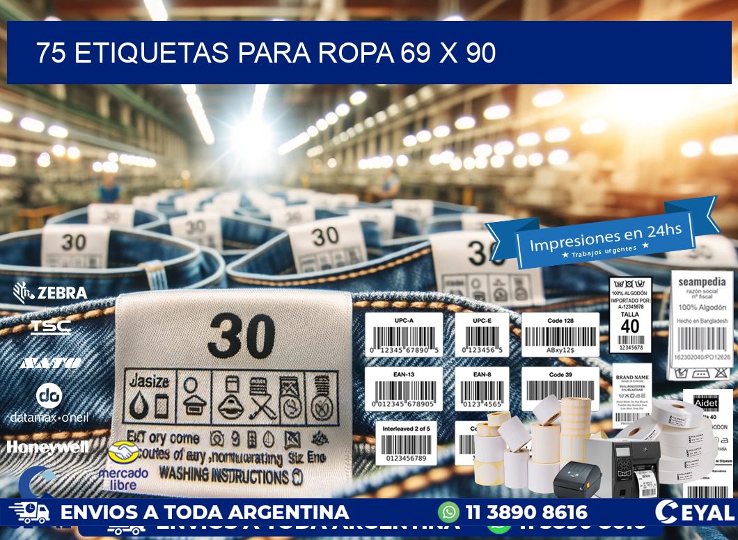 75 ETIQUETAS PARA ROPA 69 x 90