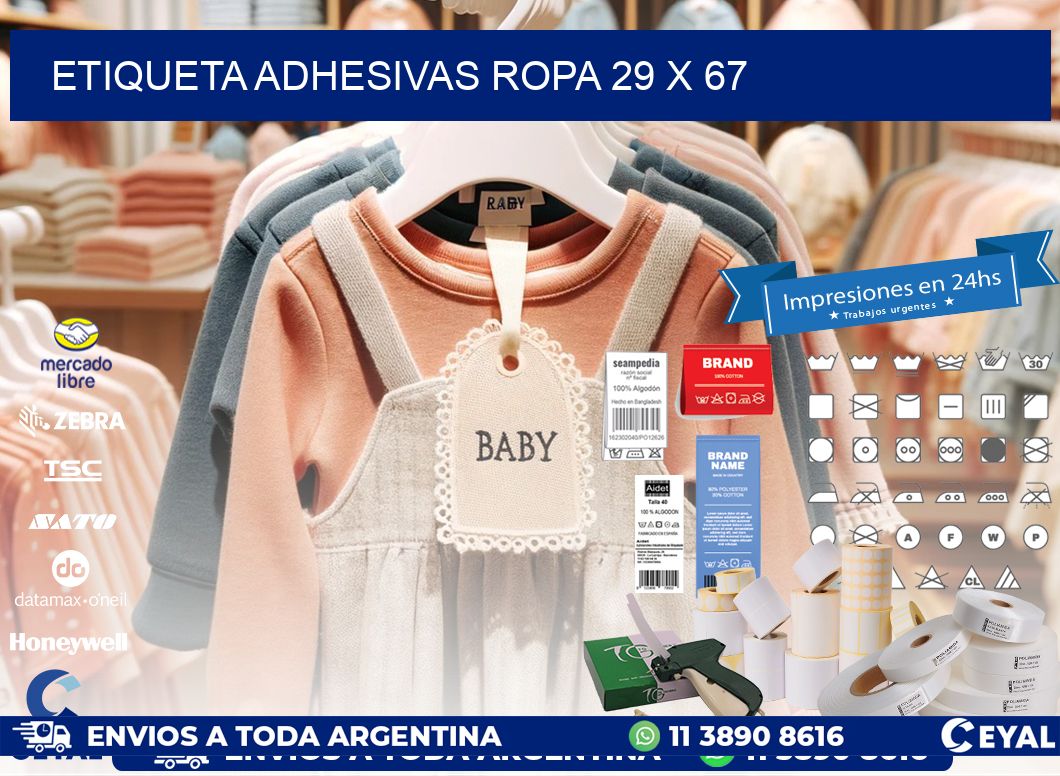 ETIQUETA ADHESIVAS ROPA 29 x 67