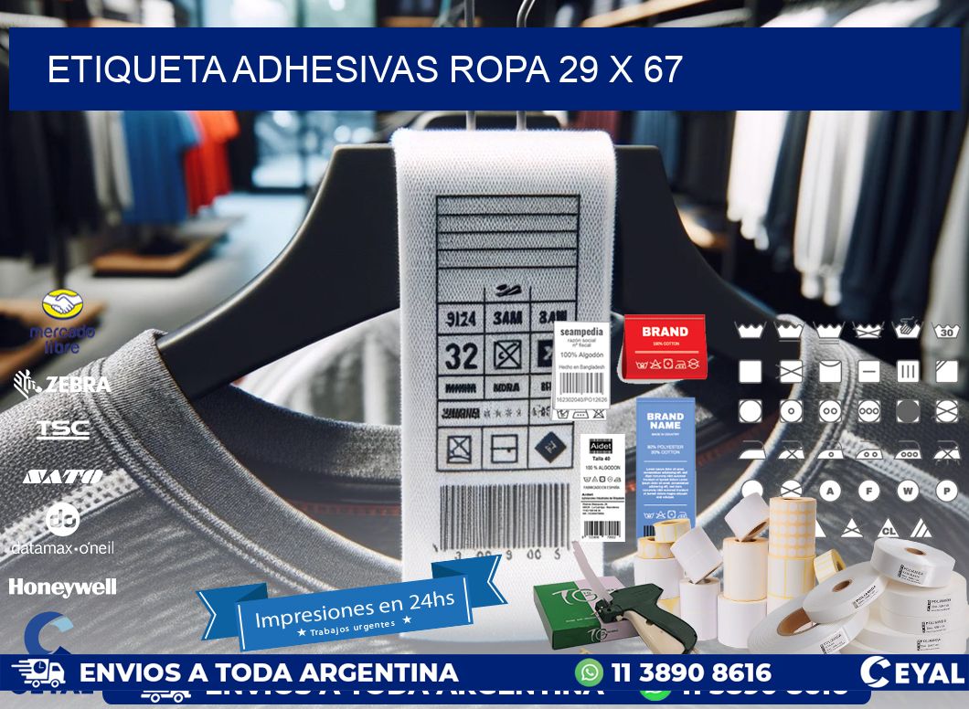 ETIQUETA ADHESIVAS ROPA 29 x 67