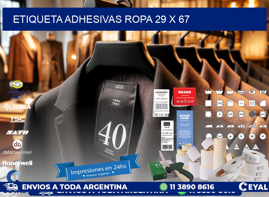 ETIQUETA ADHESIVAS ROPA 29 x 67