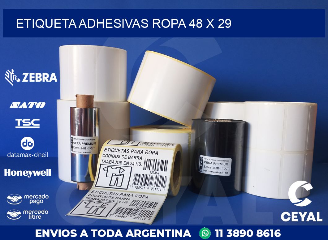 ETIQUETA ADHESIVAS ROPA 48 x 29