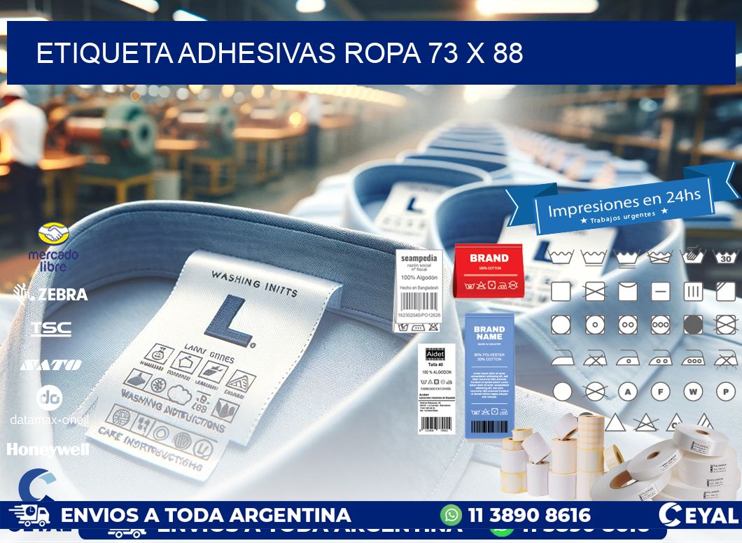 ETIQUETA ADHESIVAS ROPA 73 x 88