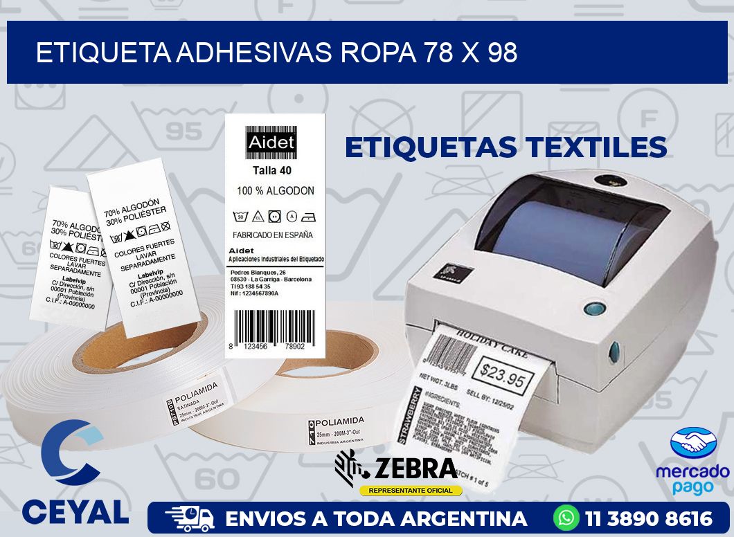 ETIQUETA ADHESIVAS ROPA 78 x 98