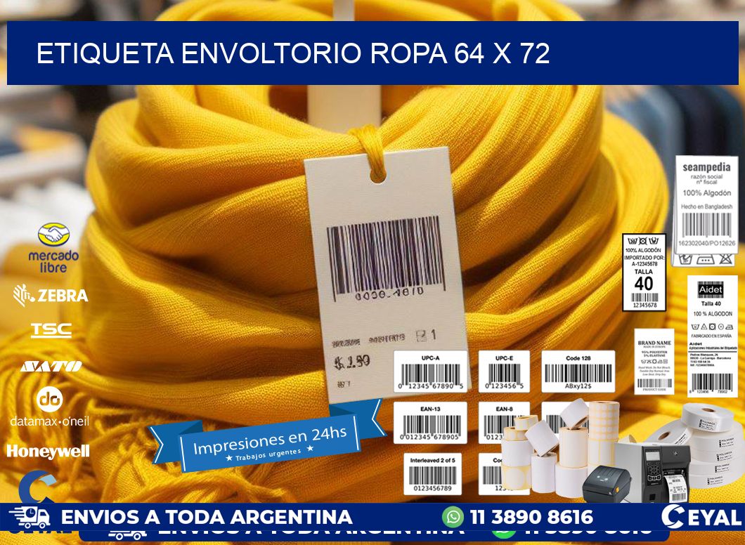 ETIQUETA ENVOLTORIO ROPA 64 x 72