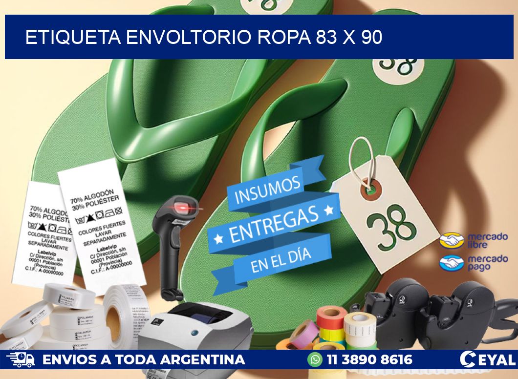 ETIQUETA ENVOLTORIO ROPA 83 x 90