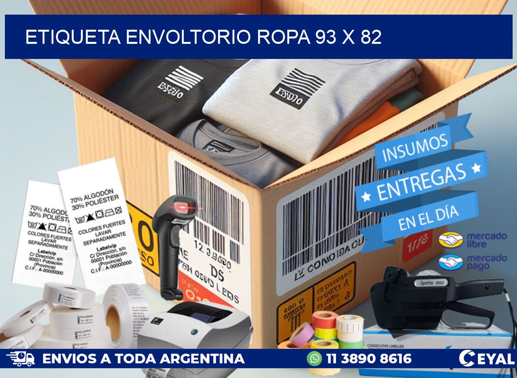 ETIQUETA ENVOLTORIO ROPA 93 x 82