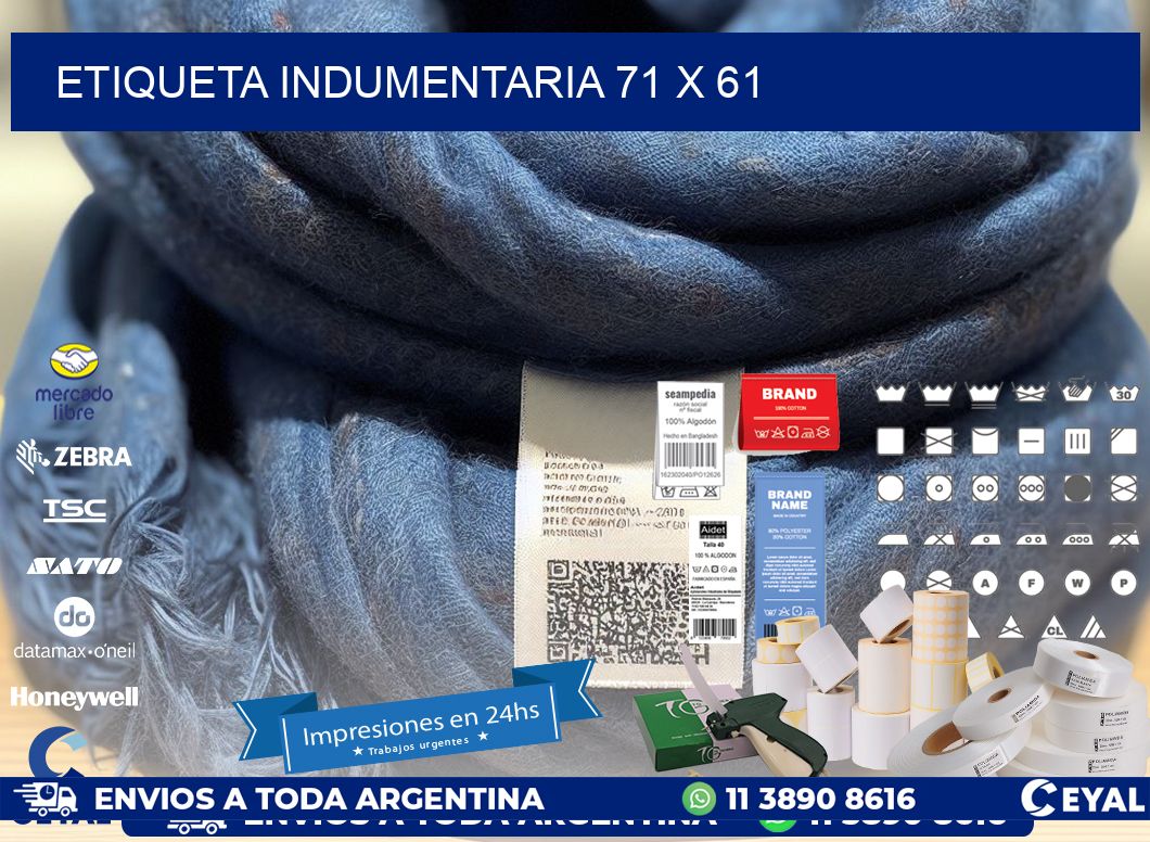 ETIQUETA INDUMENTARIA 71 x 61