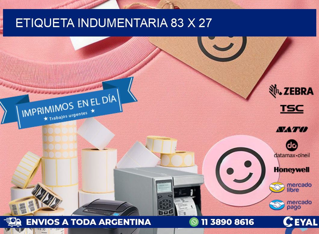 ETIQUETA INDUMENTARIA 83 x 27
