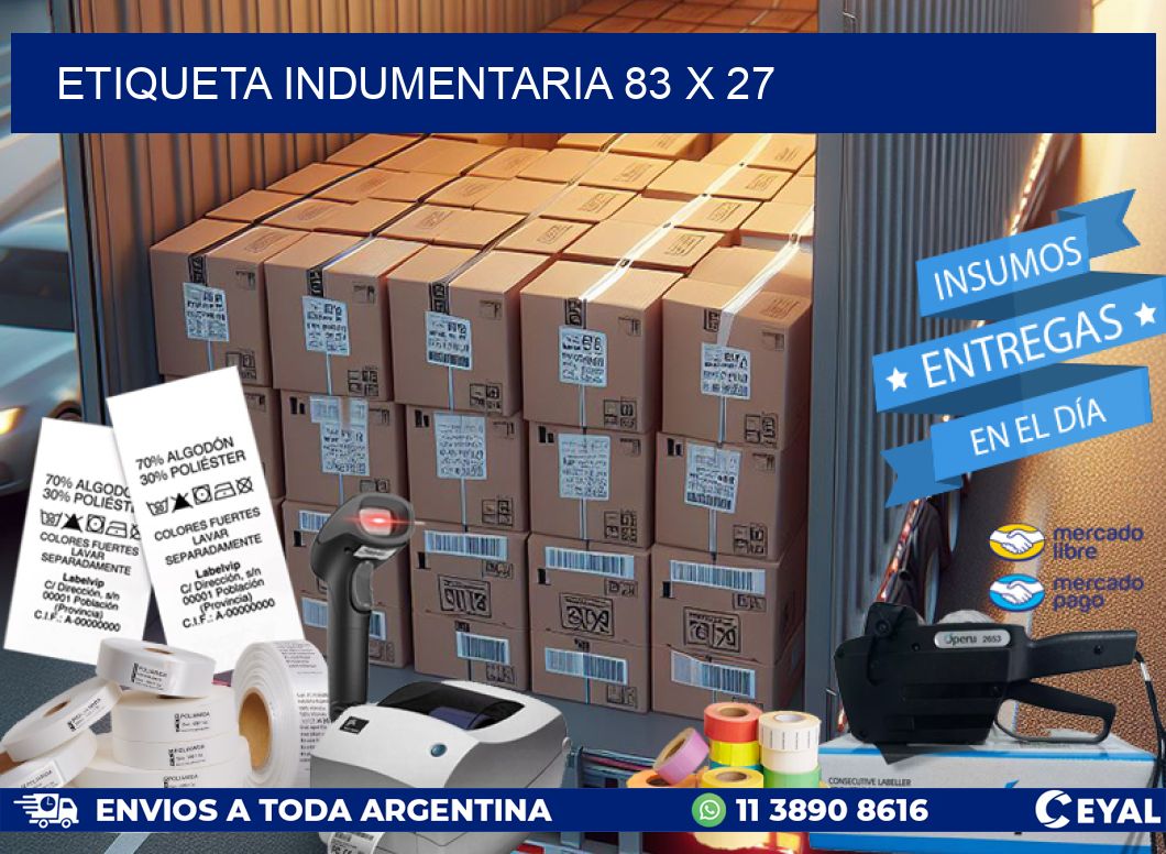 ETIQUETA INDUMENTARIA 83 x 27