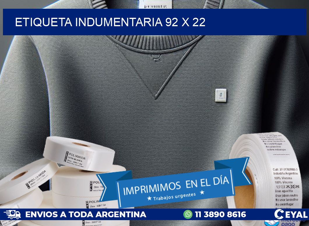 ETIQUETA INDUMENTARIA 92 x 22