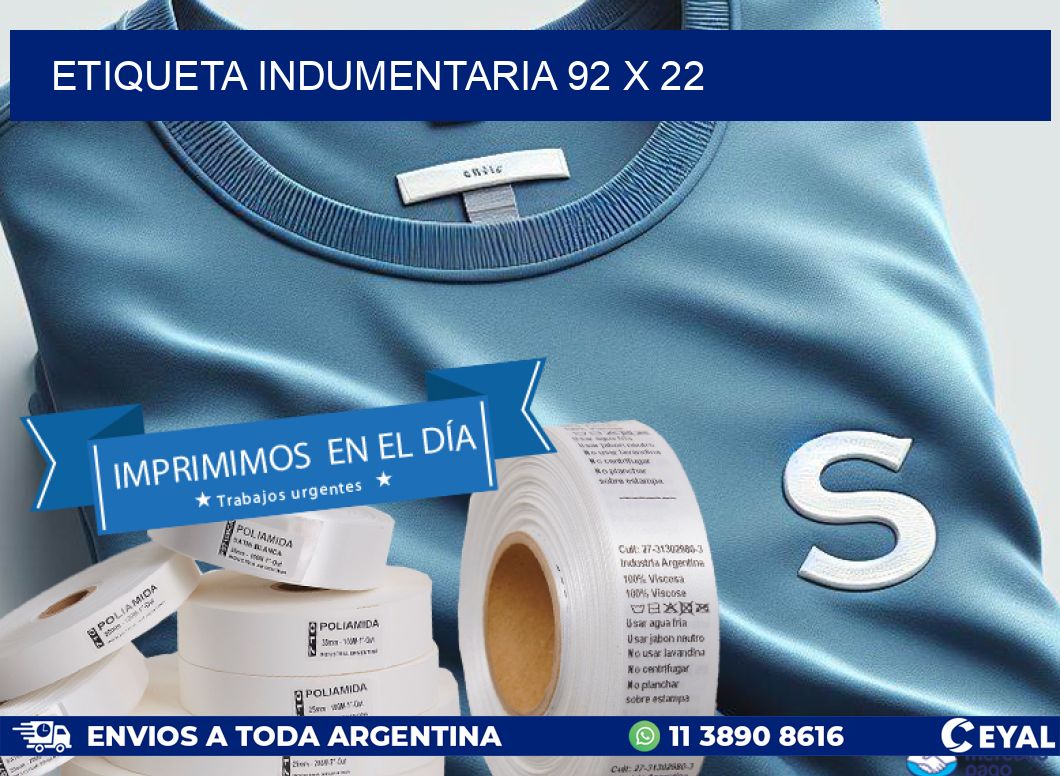 ETIQUETA INDUMENTARIA 92 x 22