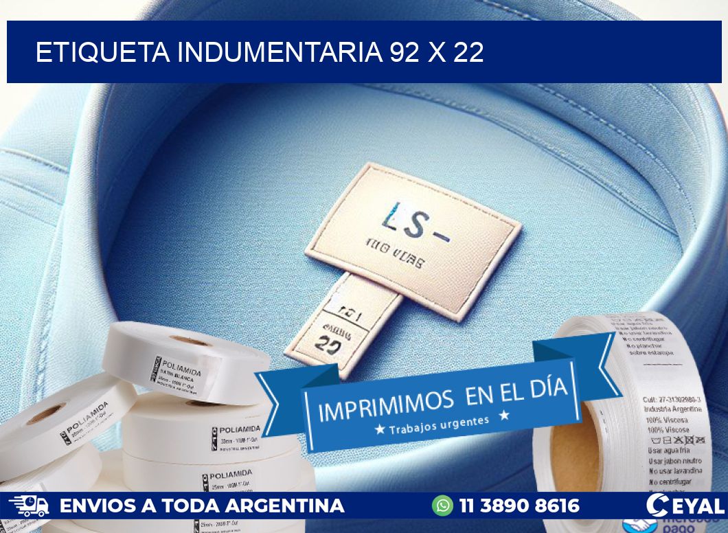 ETIQUETA INDUMENTARIA 92 x 22