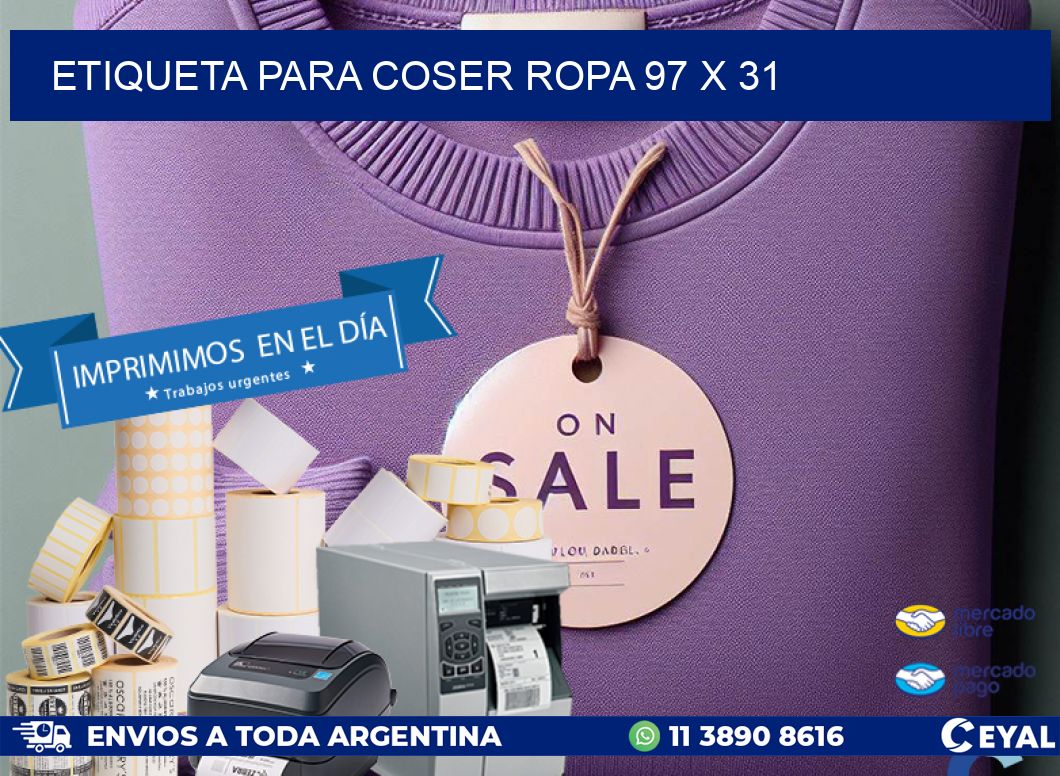 ETIQUETA PARA COSER ROPA 97 x 31