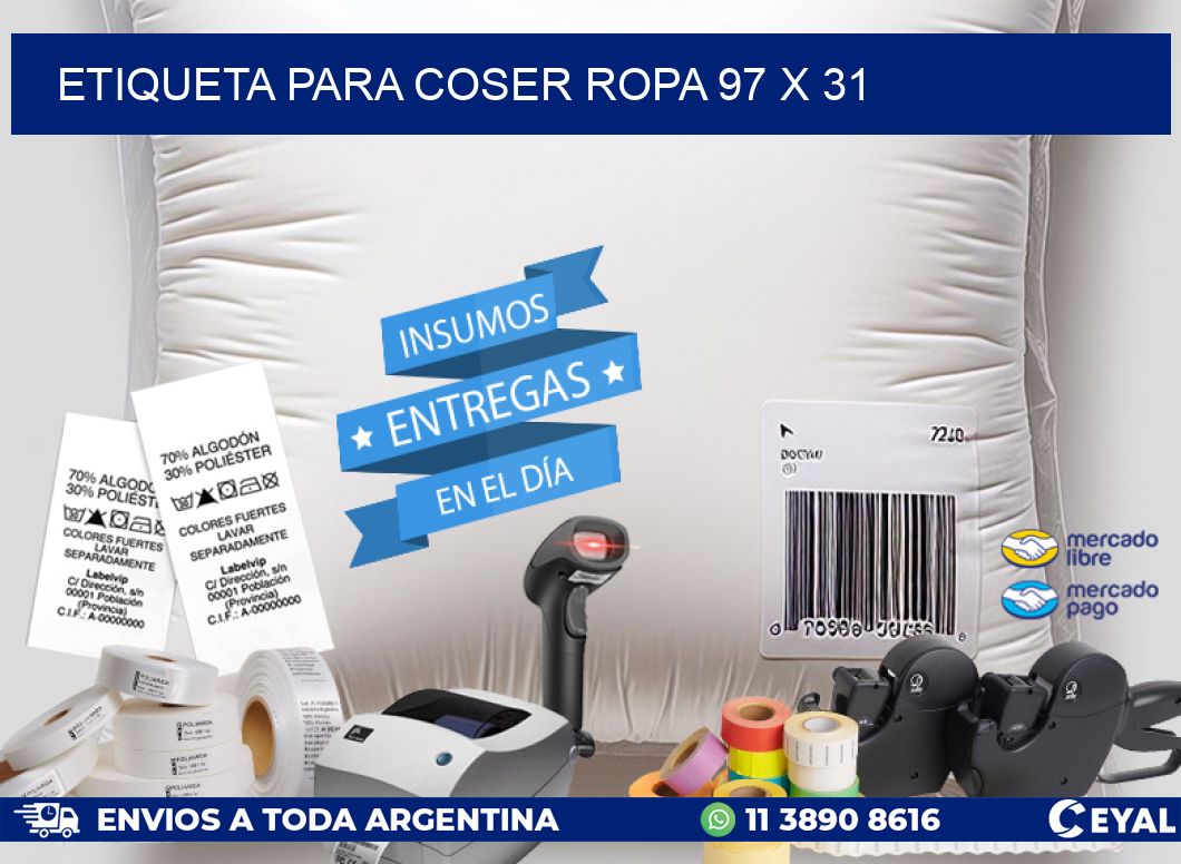 ETIQUETA PARA COSER ROPA 97 x 31