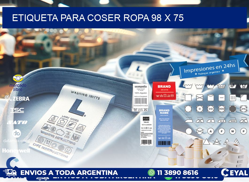 ETIQUETA PARA COSER ROPA 98 x 75