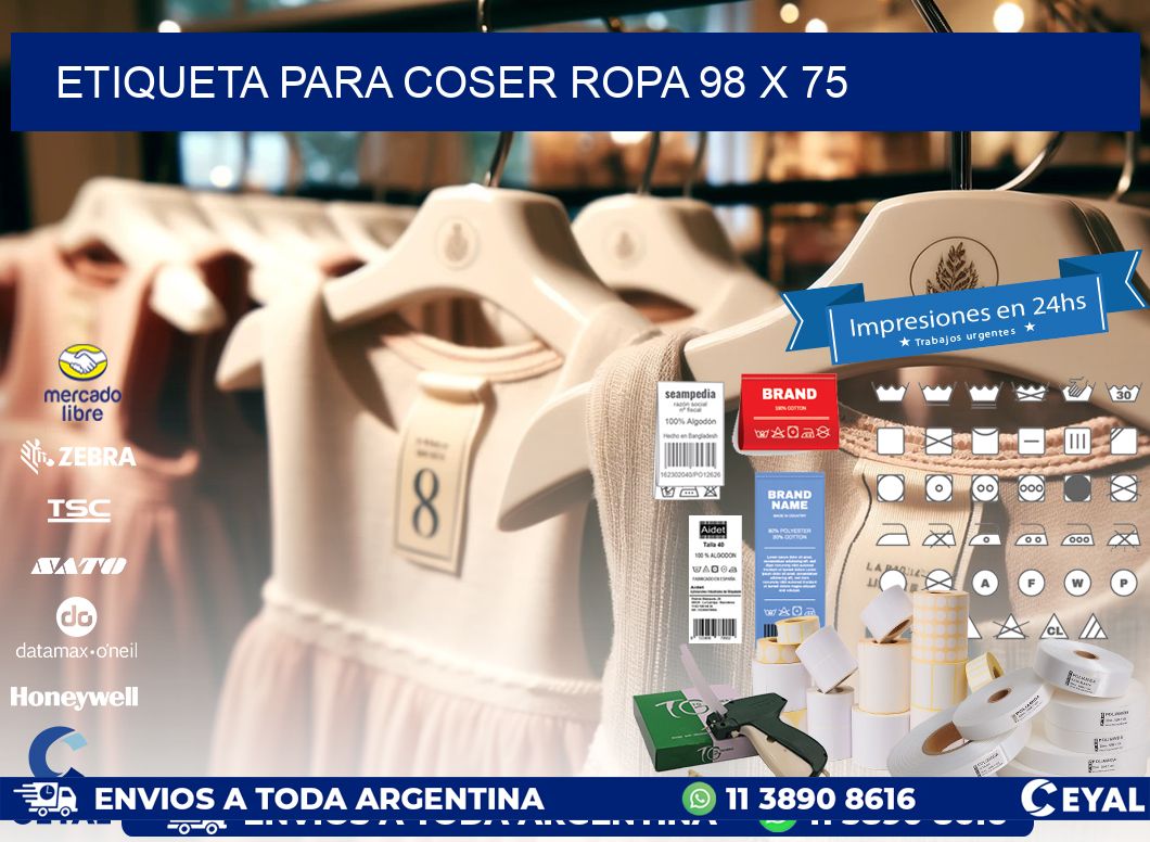 ETIQUETA PARA COSER ROPA 98 x 75