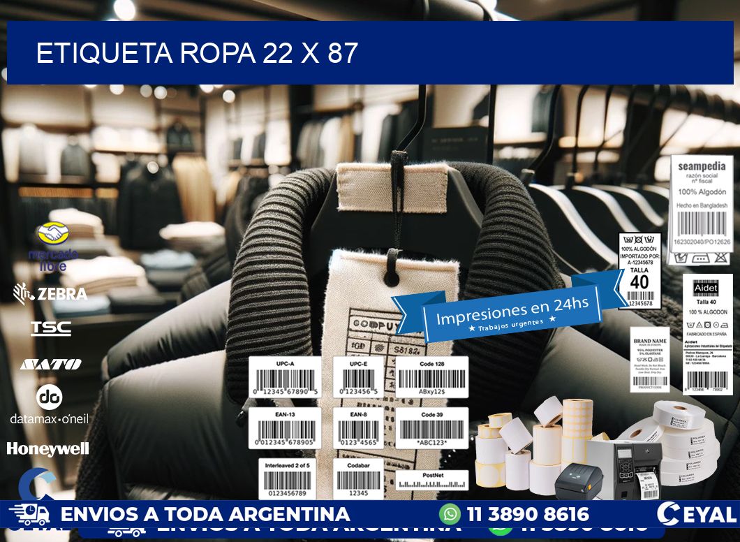 ETIQUETA ROPA 22 x 87
