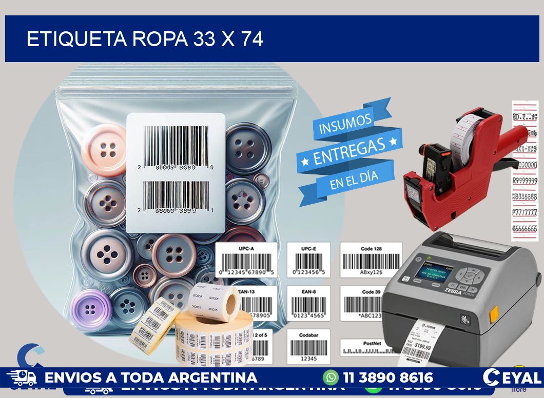 ETIQUETA ROPA 33 x 74