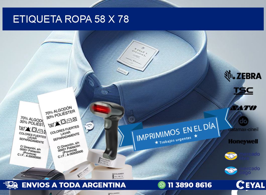 ETIQUETA ROPA 58 x 78