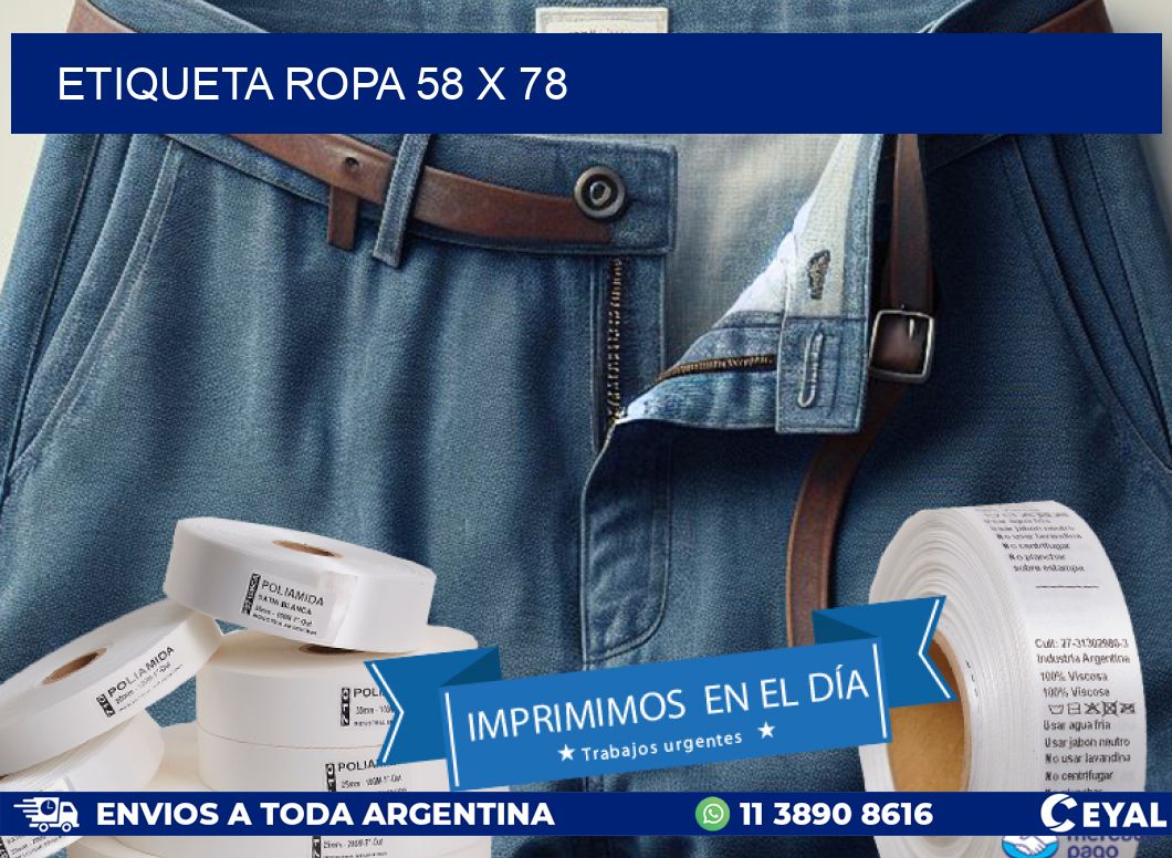 ETIQUETA ROPA 58 x 78
