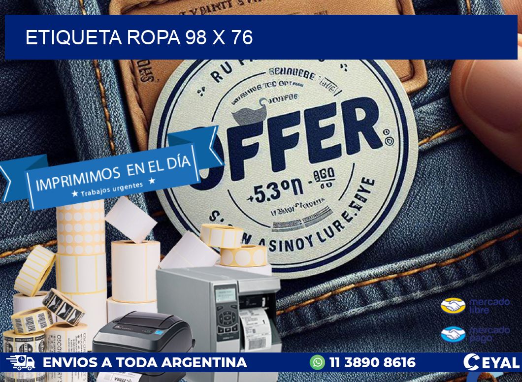 ETIQUETA ROPA 98 x 76