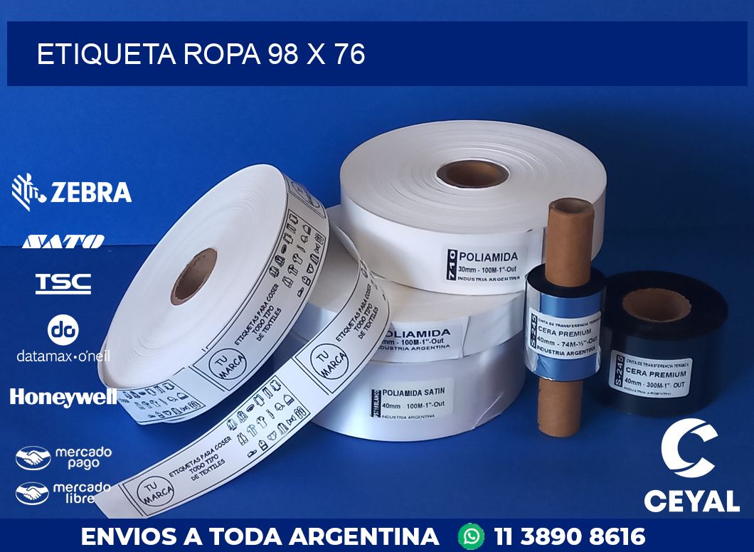 ETIQUETA ROPA 98 x 76
