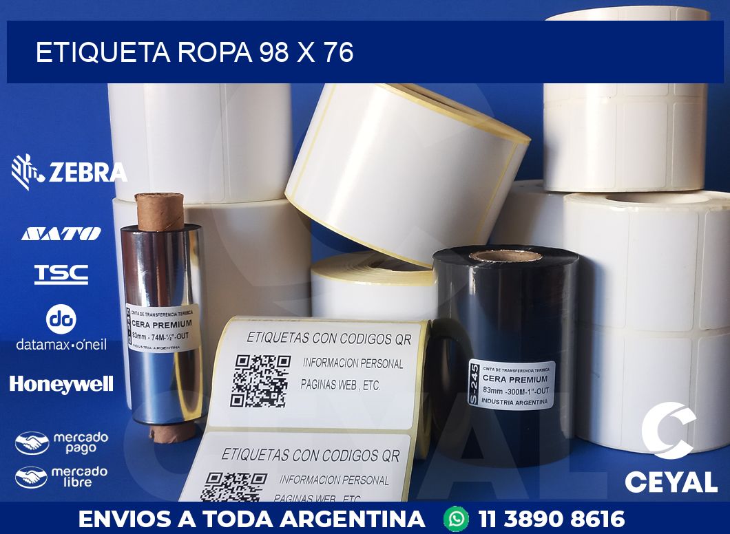 ETIQUETA ROPA 98 x 76