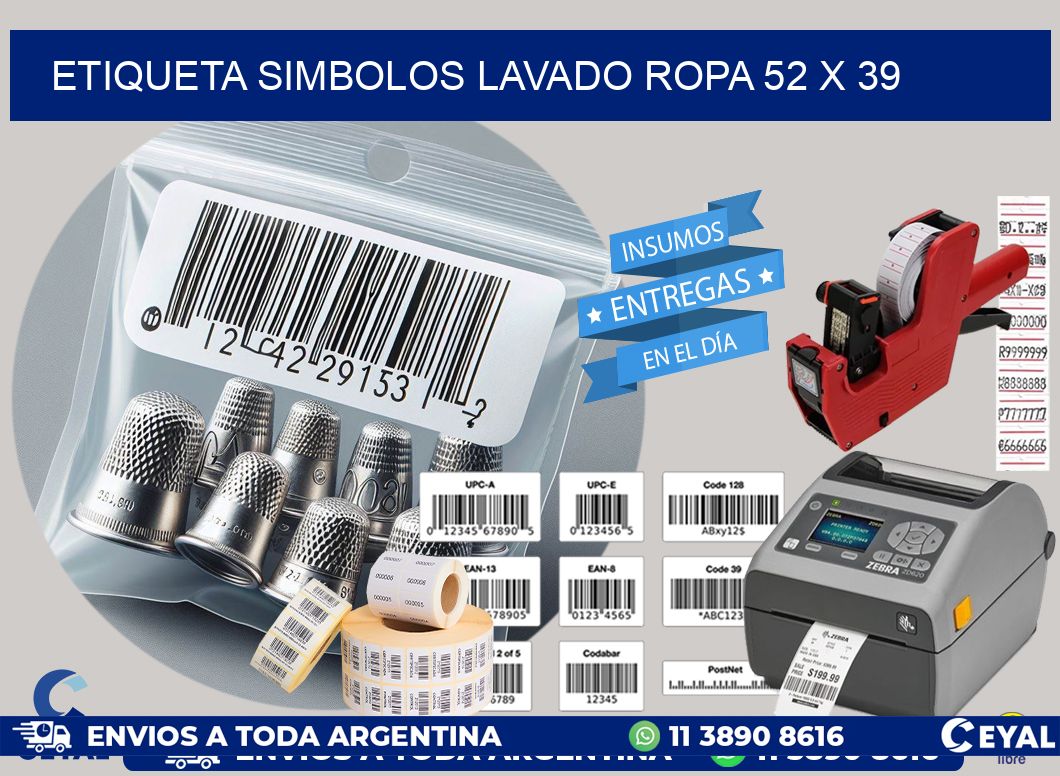 ETIQUETA SIMBOLOS LAVADO ROPA 52 x 39