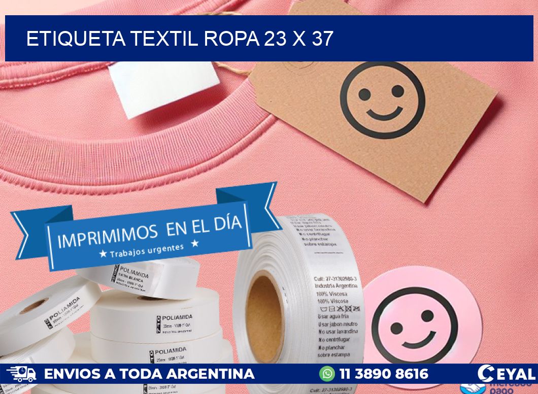 ETIQUETA TEXTIL ROPA 23 x 37