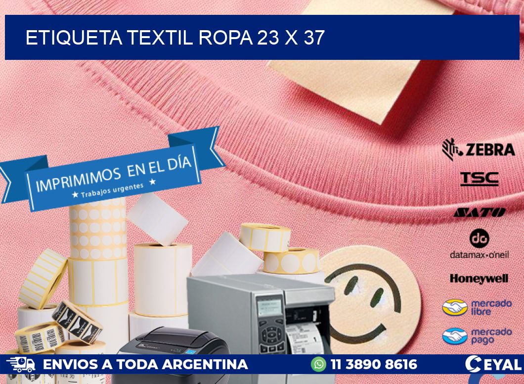 ETIQUETA TEXTIL ROPA 23 x 37