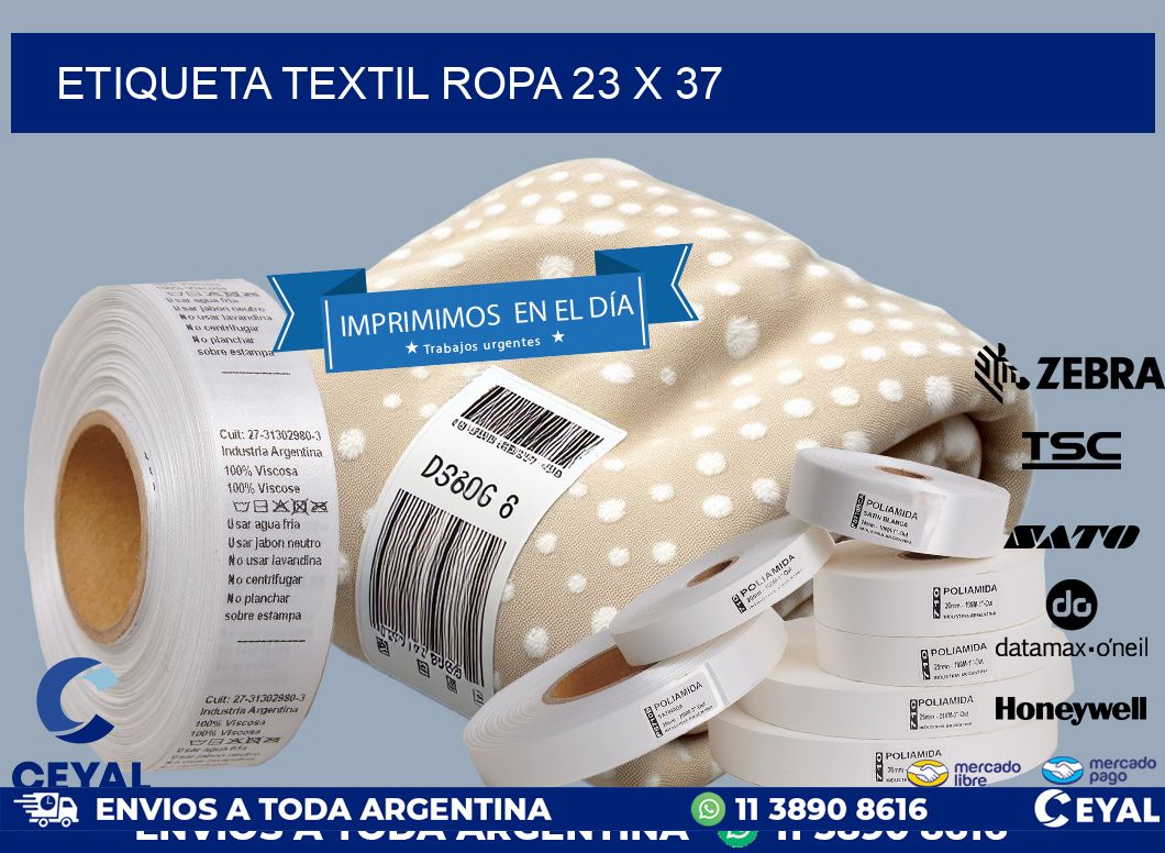 ETIQUETA TEXTIL ROPA 23 x 37