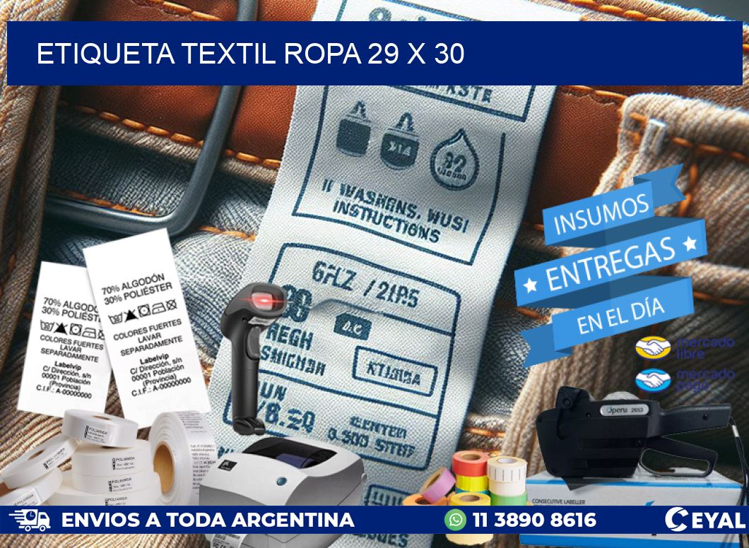 ETIQUETA TEXTIL ROPA 29 x 30