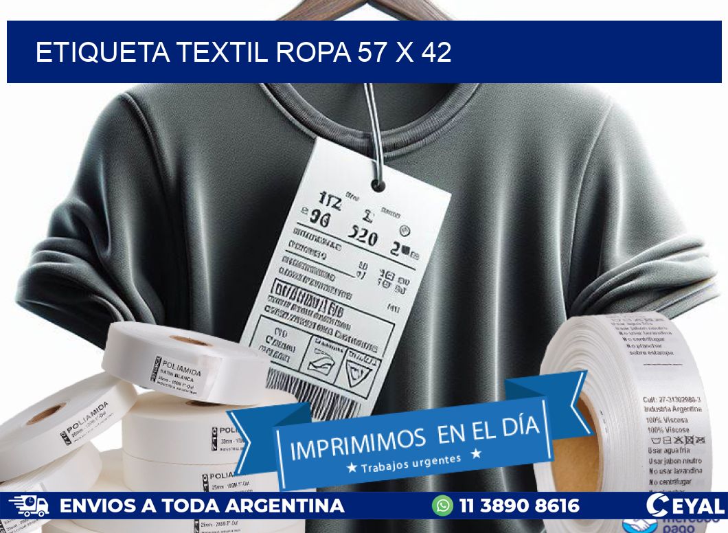 ETIQUETA TEXTIL ROPA 57 x 42