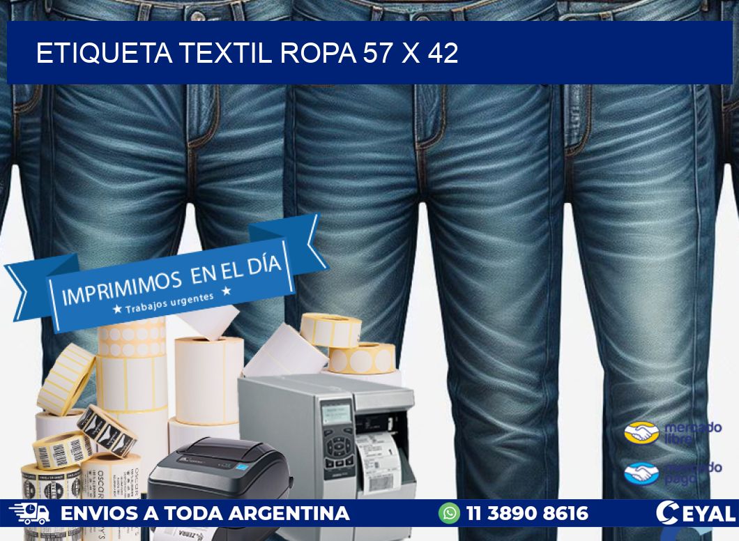 ETIQUETA TEXTIL ROPA 57 x 42