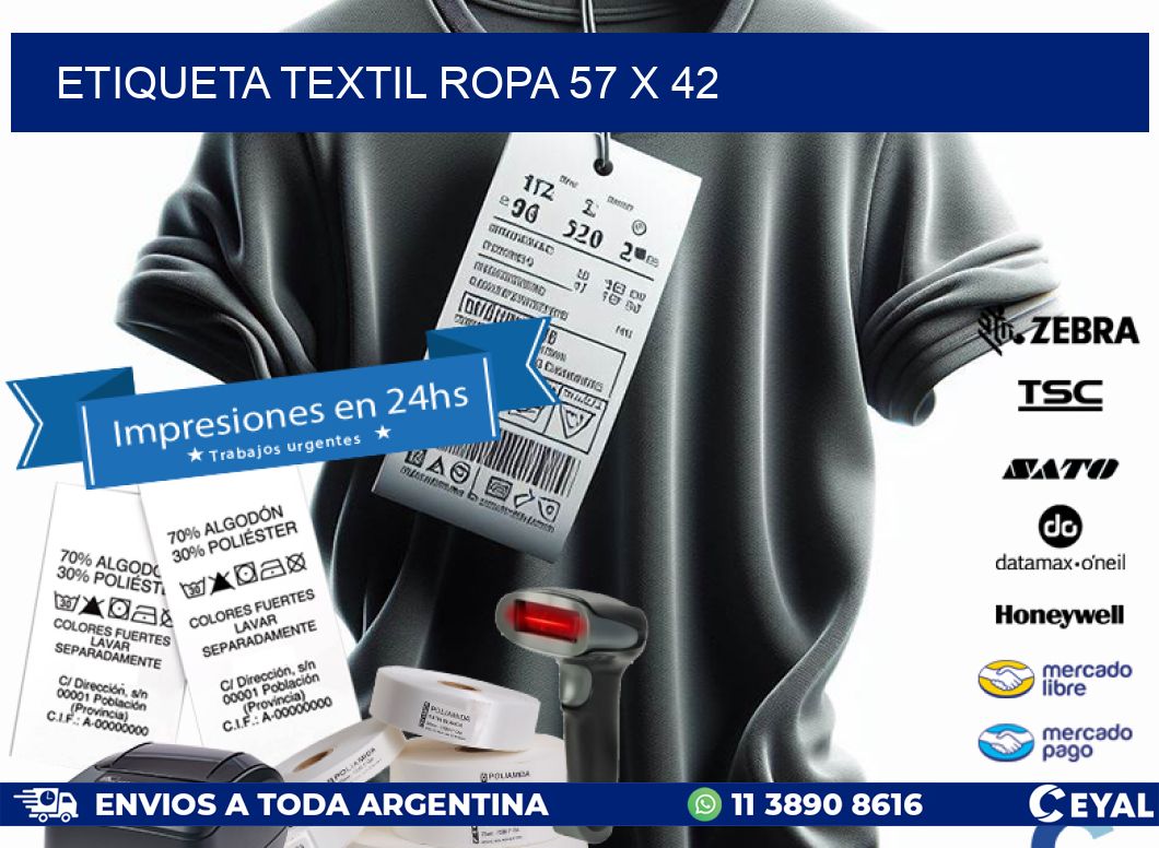 ETIQUETA TEXTIL ROPA 57 x 42