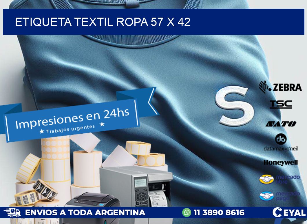 ETIQUETA TEXTIL ROPA 57 x 42