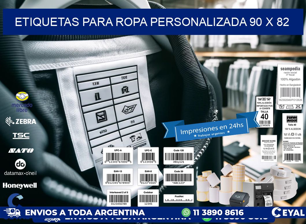 ETIQUETAS PARA ROPA PERSONALIZADA 90 x 82